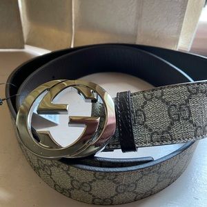 Gucci GG Supreme Belt with Interlocking G Buckle